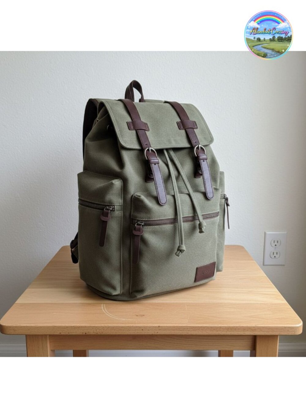 Vintage Canvas Backpack Rucksack Fit 15.6" Laptop Flap Daypack Travel
